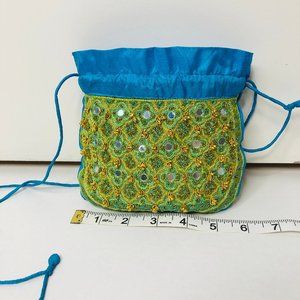 Boho Beaded Indian Drawstring Sachel